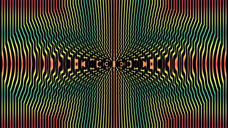 multicolored digital wallpaper, abstract, optical illusion, full frame