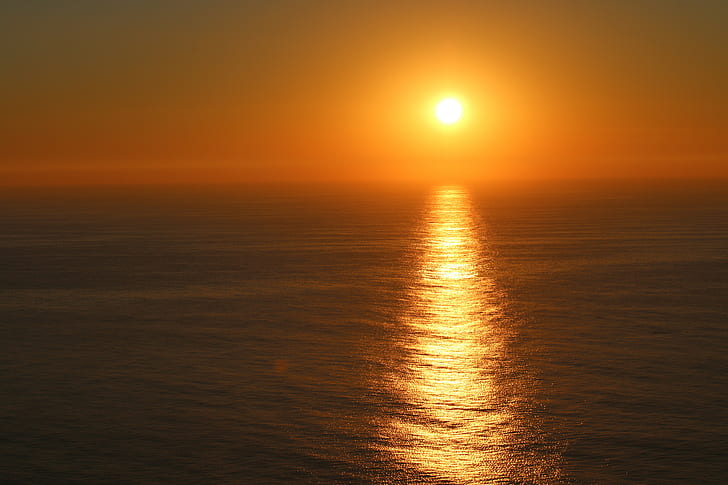 sunset, sky, sea