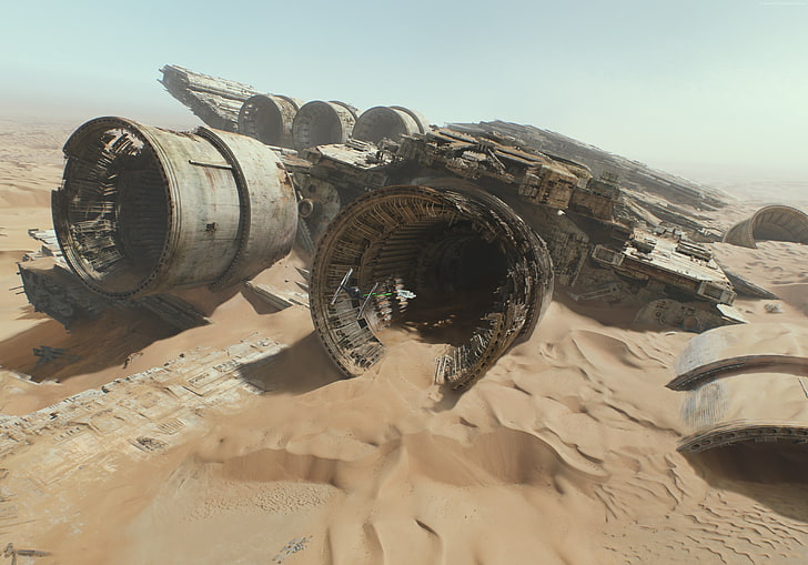 gray aircraft, Star Wars, Star Wars: The Force Awakens, Star Destroyer