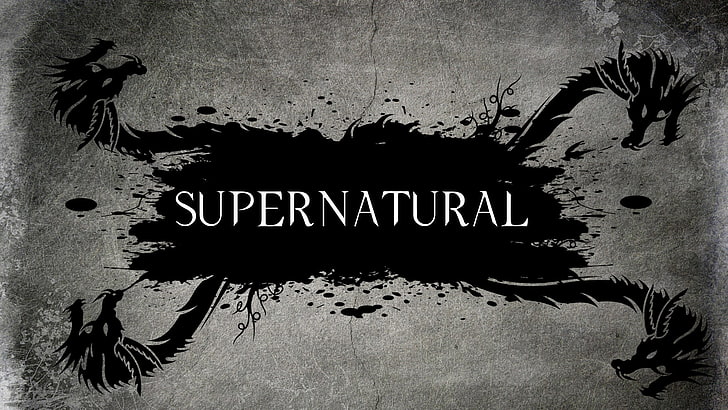 Supernatural poster, the inscription, dragons, TV series, illustration, HD wallpaper