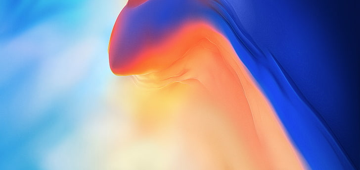 4K, Gradients, Stock, Colorful, OnePlus 6, blue, no people