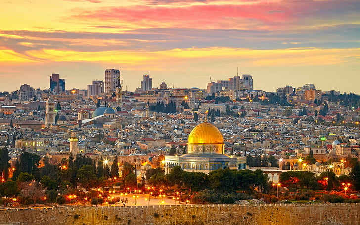 city, Cityscape, Dome of the Rock, Jerusalem, Middle East, Palestine, HD wallpaper