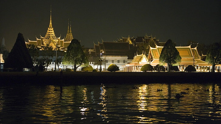 pagoda, chao phraya river, thailand, bangkok, emerald buddha temple