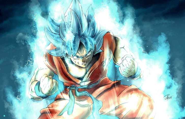 Dragon Ball Z Son Goku Super Saiyan God digital wallpaper, Super Saiyan Blue