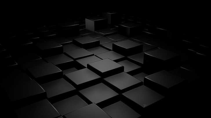 HD wallpaper: 3D Black Square-HD Widescreen Wallpaper, black and gray cubes  digital wallpaper | Wallpaper Flare