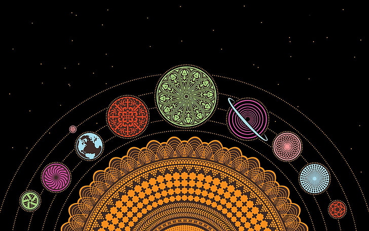 brown and multicolored textile, planet, Earth, space, multi colored, HD wallpaper
