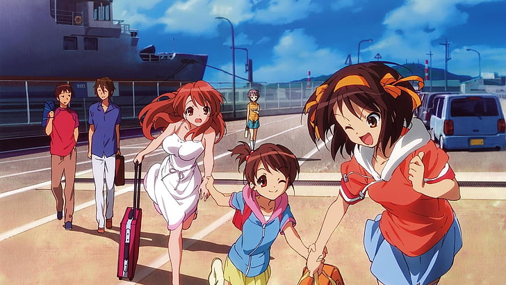 anime characters, The Melancholy of Haruhi Suzumiya, Suzumiya Haruhi, HD wallpaper