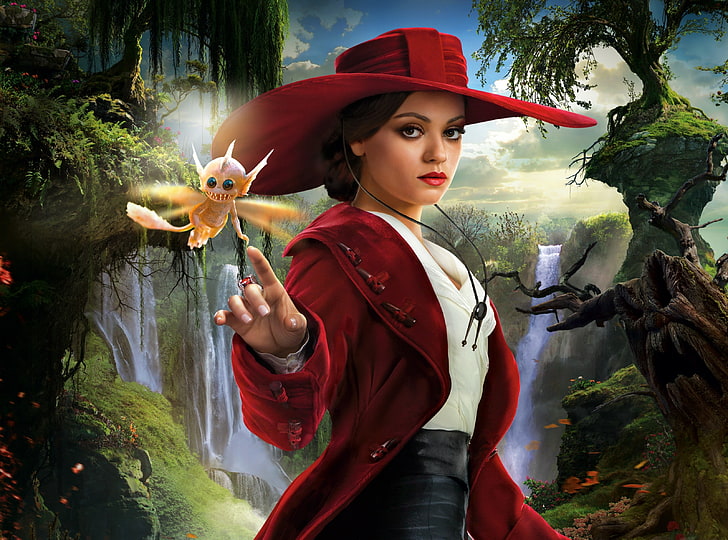 Mila Kunis as Theodora - Oz the Great and..., women's red hat, HD wallpaper