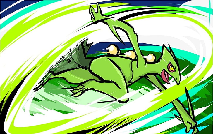 green dragon illustration, Sceptile, Pokémon, green color, close-up