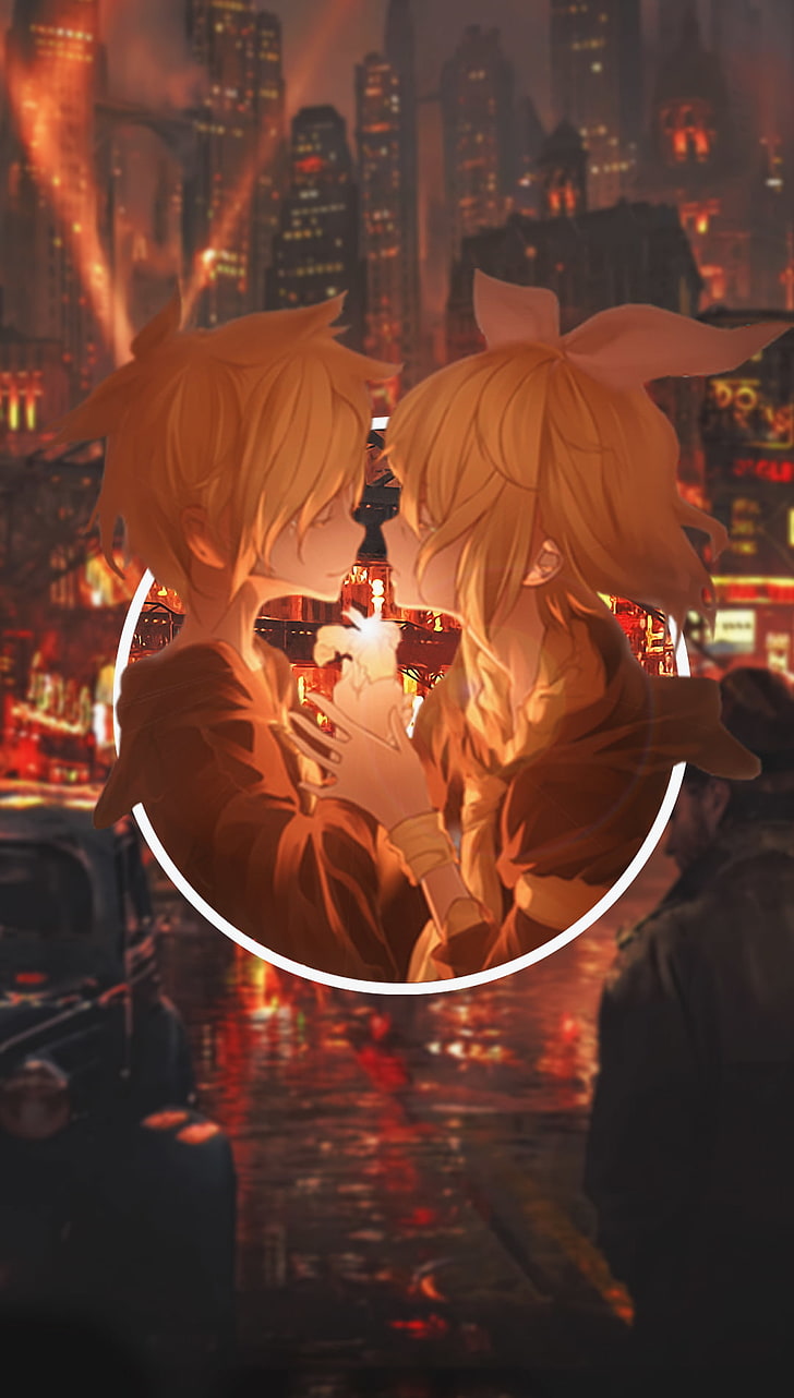 anime, anime girls, picture-in-picture, Kagamine Len, Kagamine Rin