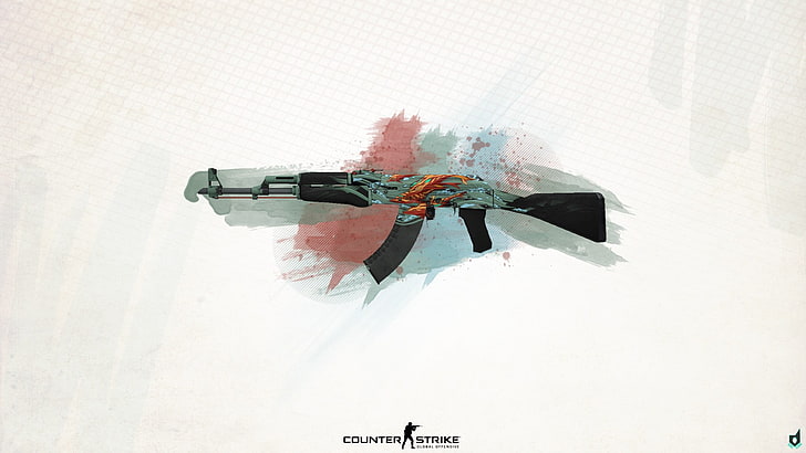 Steam CSGO AK-47 illustration, Counter-Strike: Global Offensive, HD wallpaper
