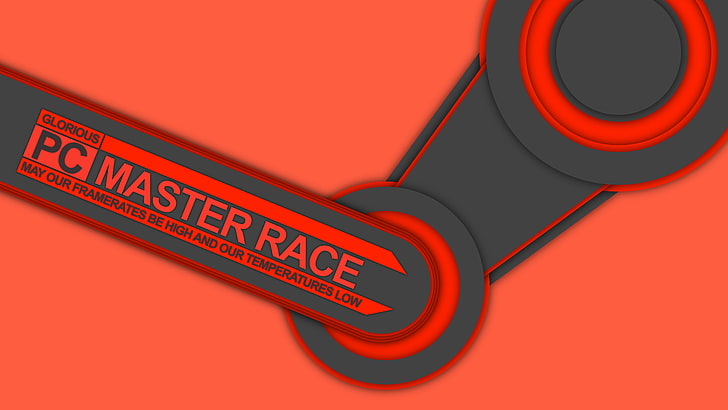 PC Master Race Steam logo, PC gaming, Steam (software), minimalism