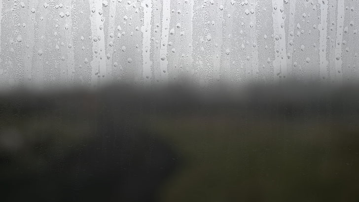 eyedrops, nature, water drops, wet, window, rain, glass - material, HD wallpaper