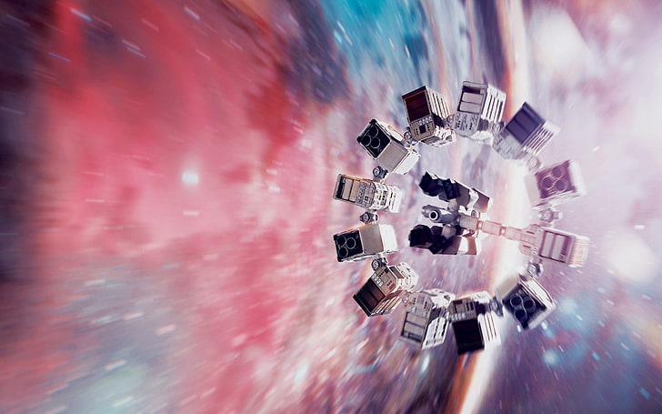 white satellite, Interstellar (movie), digital composite, blurred motion