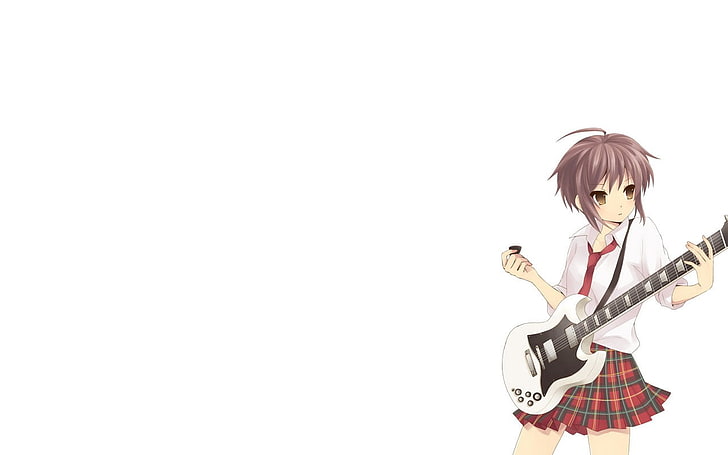 anime, The Melancholy of Haruhi Suzumiya, Nagato Yuki, musical instrument, HD wallpaper