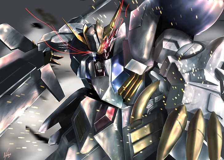 anime, mechs, Gundam, Super Robot Wars, Mobile Suit Gundam: Iron-Blooded Orphans, HD wallpaper