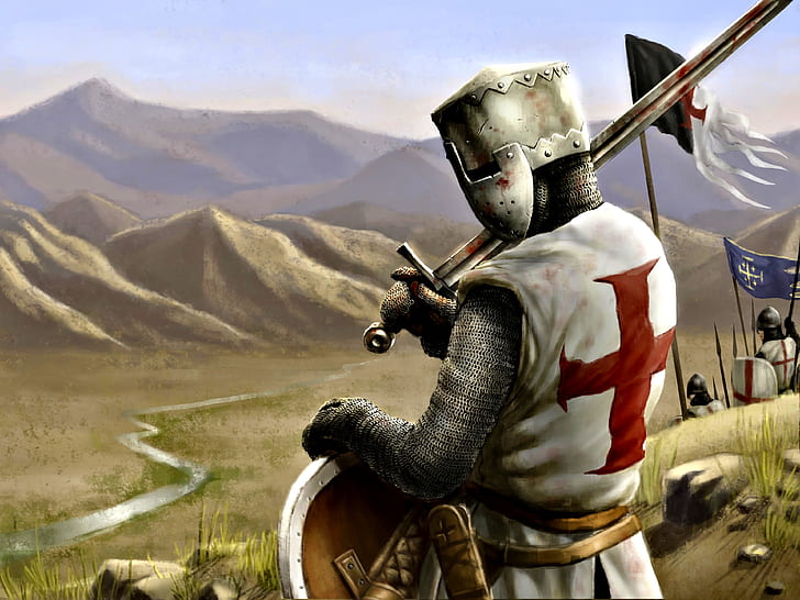 Sword, Templar, Mail, Knight, Crusader, HD wallpaper