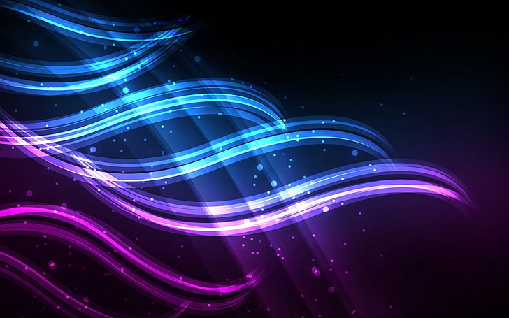 blue and purple wallpaper, line, wavy, glitter, abstract, backgrounds, HD wallpaper