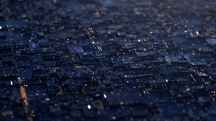 close up photo of black circuit board, abstract, 3D, depth of field, HD wallpaper