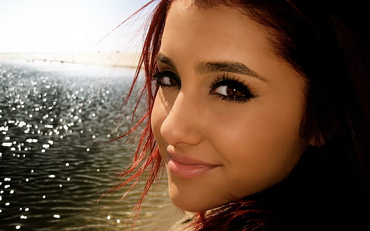 Ariana Grande Face, women, actresses, celebrity, girls, celebrities, HD wallpaper