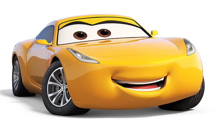car, Disney, Pixar, Cars, yellow, animated film, animated movie, HD wallpaper