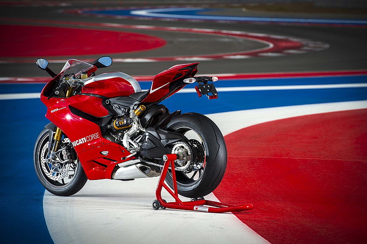 Ducati, motorcycle, vehicle, competition, sports race, red, HD wallpaper