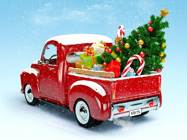 27++ Free Christmas Village With Red Truck Desktop Wallpaper free download