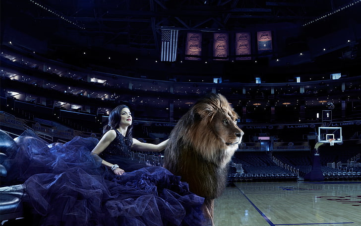 women, lion, arena, circus, indoors, hair, people, adult, arts culture and entertainment