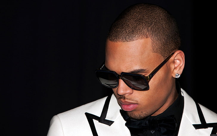chris brown beautiful pictures for, headshot, portrait, glasses, HD wallpaper