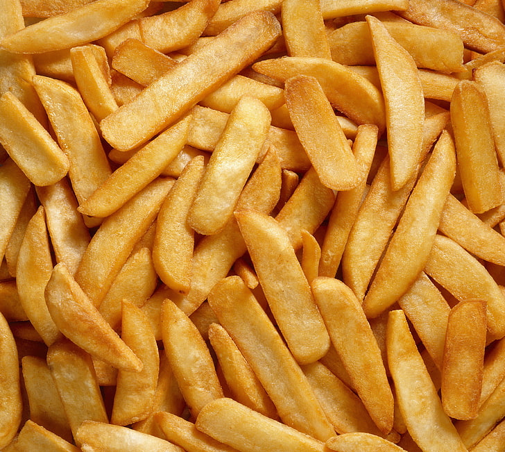 bunch of fries, French fries, full frame, food and drink, potato, HD wallpaper