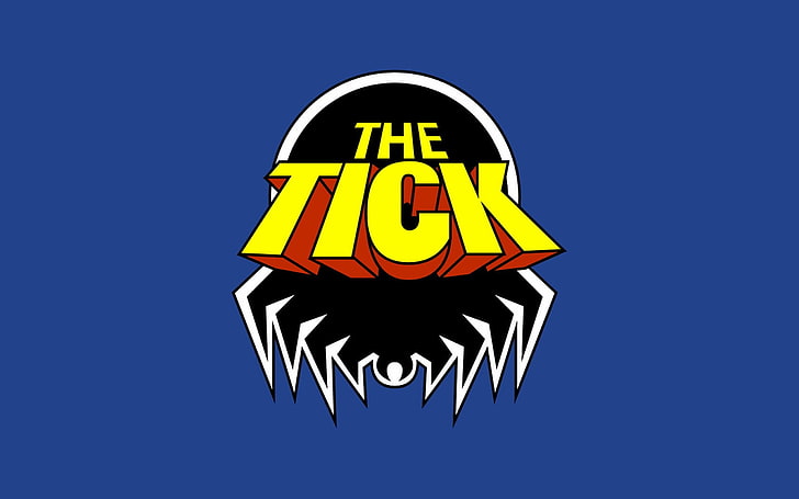 The Tick, blue background, communication, text, yellow, no people, HD wallpaper