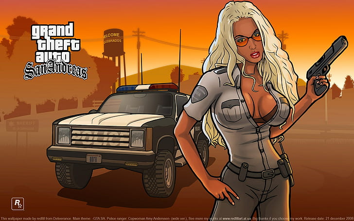 Girl, The game, Police, s, GTA, Barbara, Grand Thef Auto:San Andreas, HD wallpaper