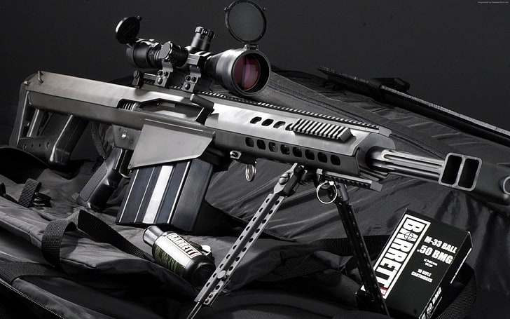 sniper rifle, scope, M82A1, Light fifty, bullets, M107, anti-materiel, HD wallpaper