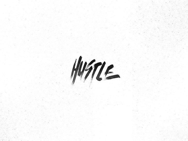 hustle text on white textile, graphic design, typography, communication