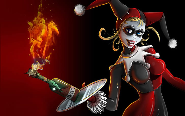 Molotov Cocktail Joker Girl Арт Desktop Wallpaper Hd For Mobile Phones And Laptops