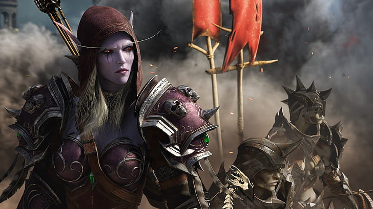 digital art, horde, long hair, World of Warcraft: Battle for Azeroth, HD wallpaper