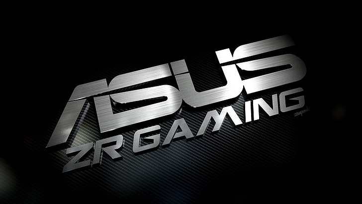 silver Asus ZR Gaming logo, Laptop, Carbon, black, Metal, Hi-Tech