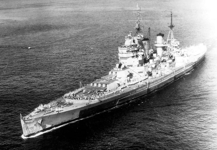 war, World War II, British battleship, nautical vessel, water, HD wallpaper
