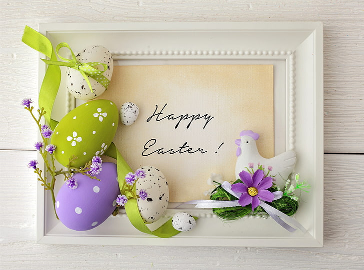 assorted-color egg decor, flowers, eggs, Easter, tape, spring, HD wallpaper