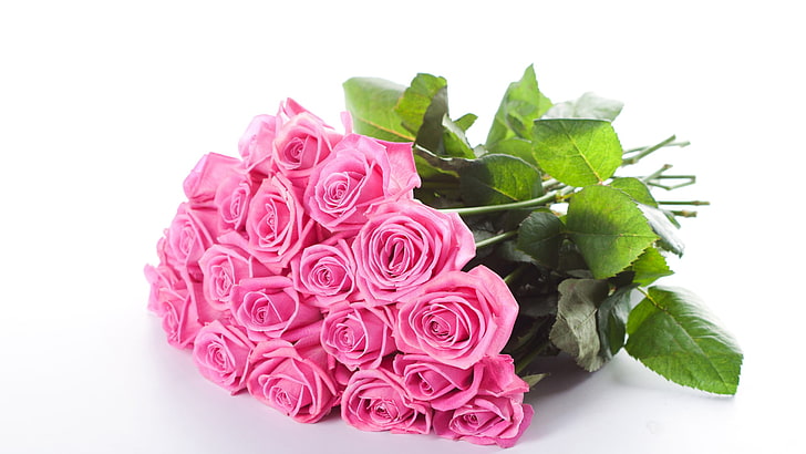 bouquet, rose, flower, pink, flowers, floral, valentine, petal, HD wallpaper