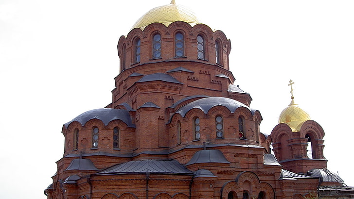 brown and beige castle, st alexander nevsky, cathedral, novosibirsk, HD wallpaper