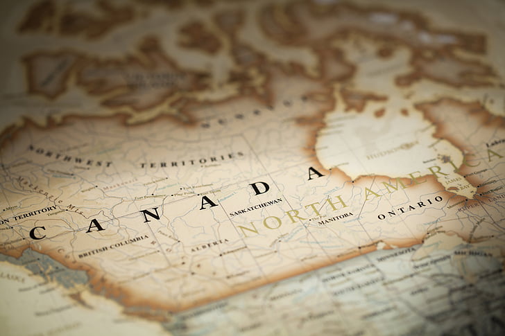 Canada, Map, 4K