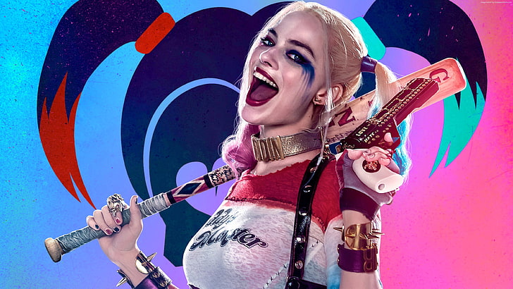 Suicide Squad, Best Movies of 2016, harley quinn, music, musical instrument, HD wallpaper