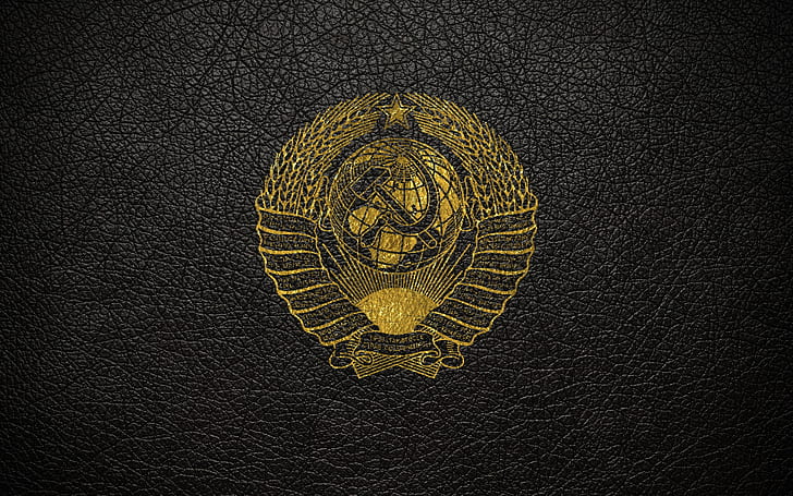 leather, USSR, gold, coat of arms, the coat of arms of the USSR, HD wallpaper