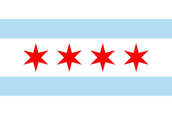 Chicago Flag, illinois, city, 3d and abstract