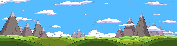 Adventure Time, cartoon, sky, cloud - sky, nature, no people, HD wallpaper