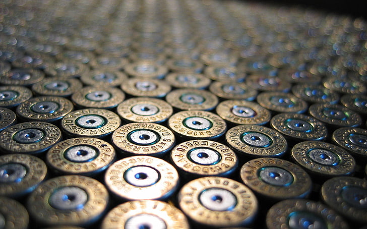 white, blue, and brown area rug, ammunition, large group of objects, HD wallpaper