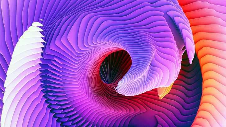 purple and multicolored illustration, MacBook Pro, iPhone wallpaper, HD wallpaper