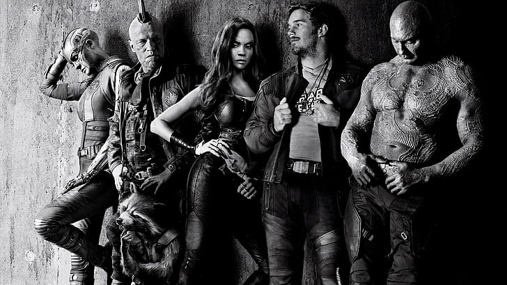 Dave Batista, Chris Pratt, Gamora, Zoe Saldana, Drax the Destroyer, HD wallpaper
