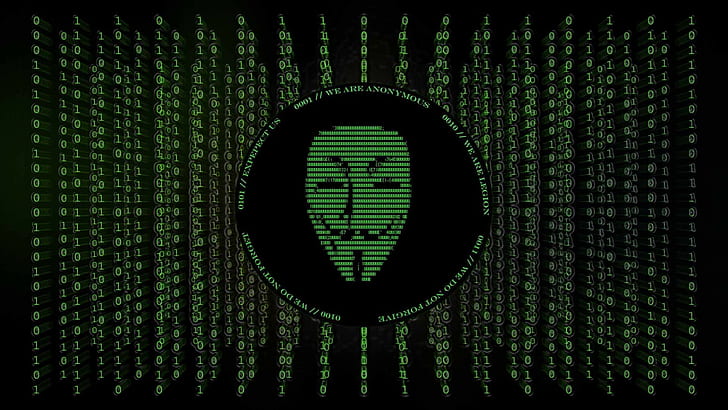 anonymus, hacker, computer, matrix, technology, indoors, data, HD wallpaper